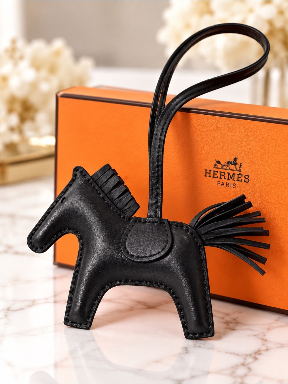 Hermès Rodeo PM So Black Noir Milo Lambskin Bag Charm Y Stamp 2020 authentic